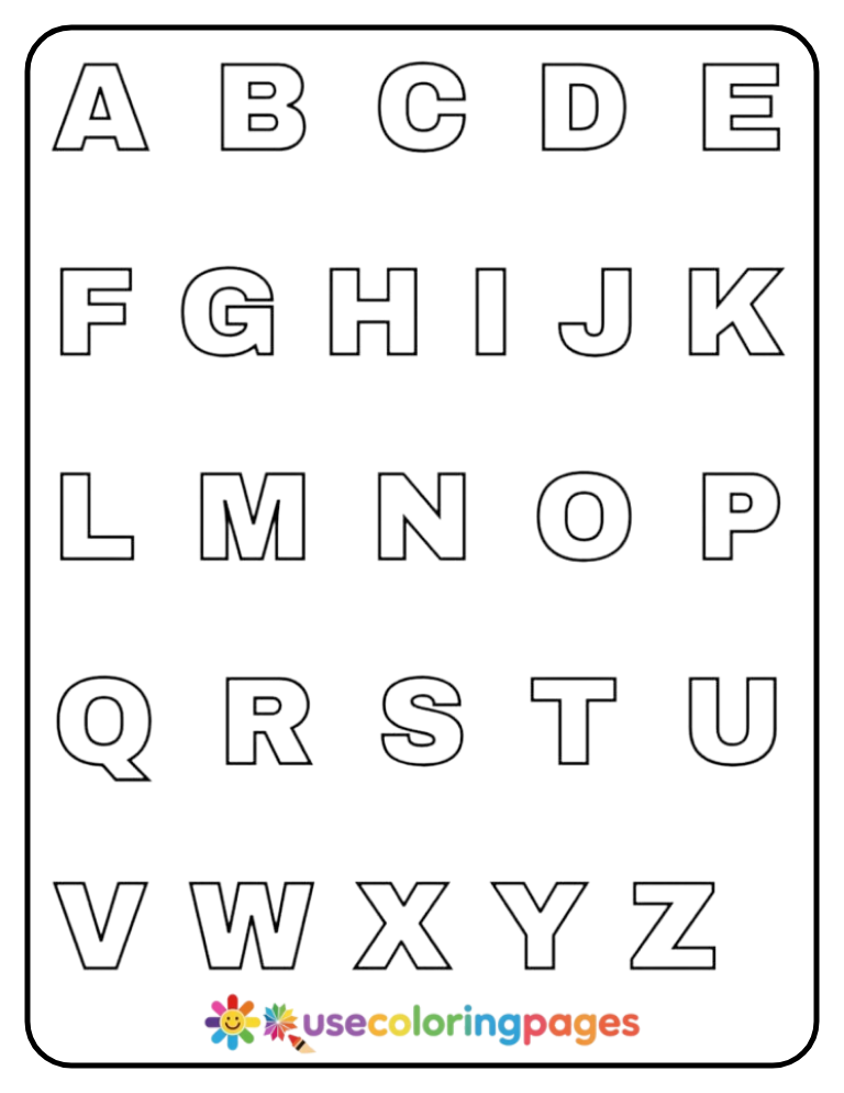 A to Z Alphabet Coloring Pages