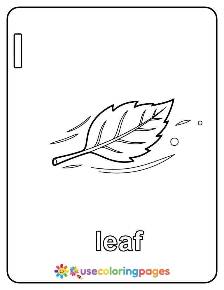 Lowercase l and Leaf Coloring Page