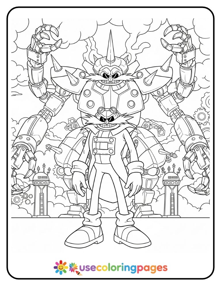 Robotnik’s New Mech Revealed Coloring Page