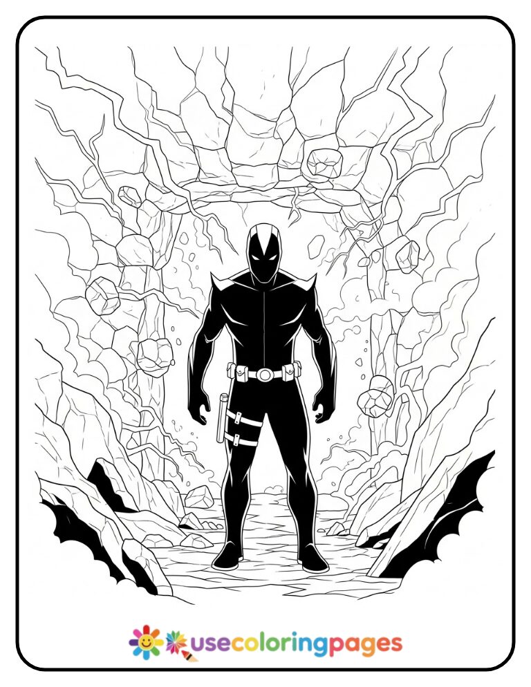 Shadow Steps Out of the Shadows Coloring Page