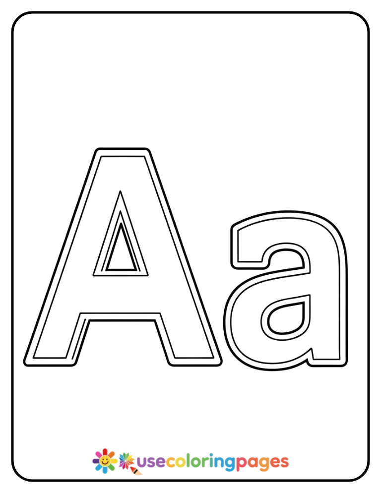 Uppercase and Lowercase A Coloring Page