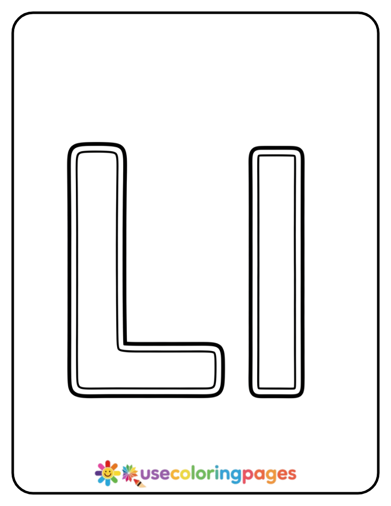 Uppercase and Lowercase L Coloring Page