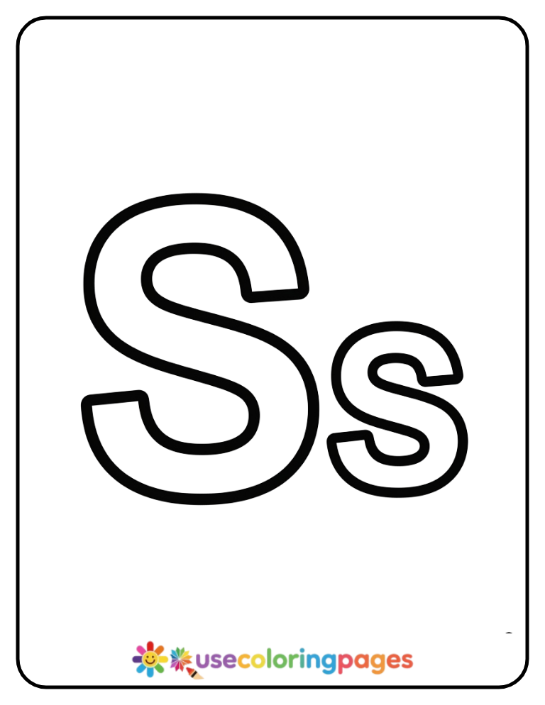 Uppercase and Lowercase S Coloring Page