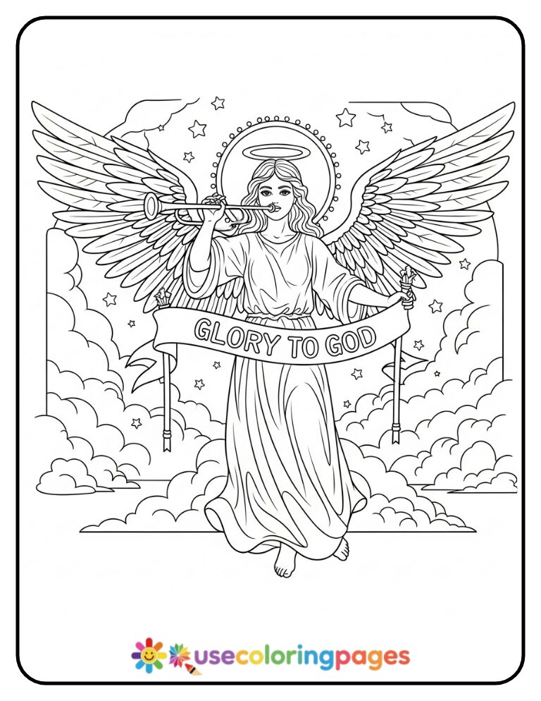 Angel Announcing Jesus’ Birth Coloring Page