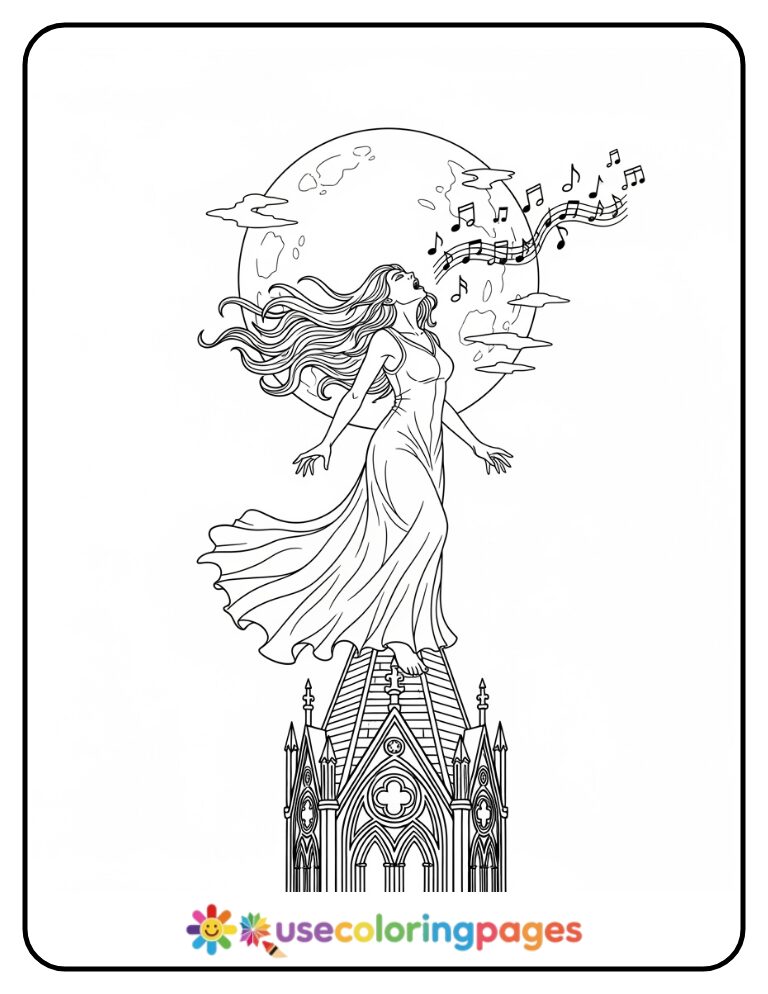Banshee Moonlight Song Coloring Page Printable