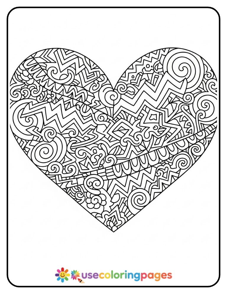 Doodle-Heart-Filled-with-Arrows-Coloring-Page
