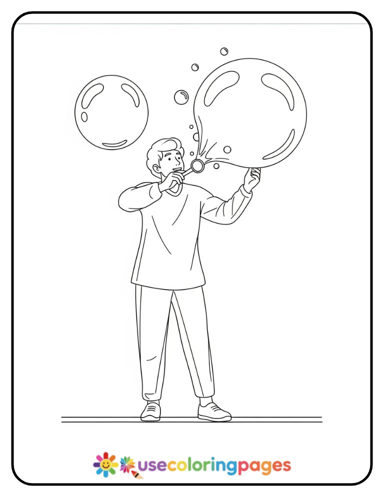 Easy Bubble Popping Coloring Page Printable