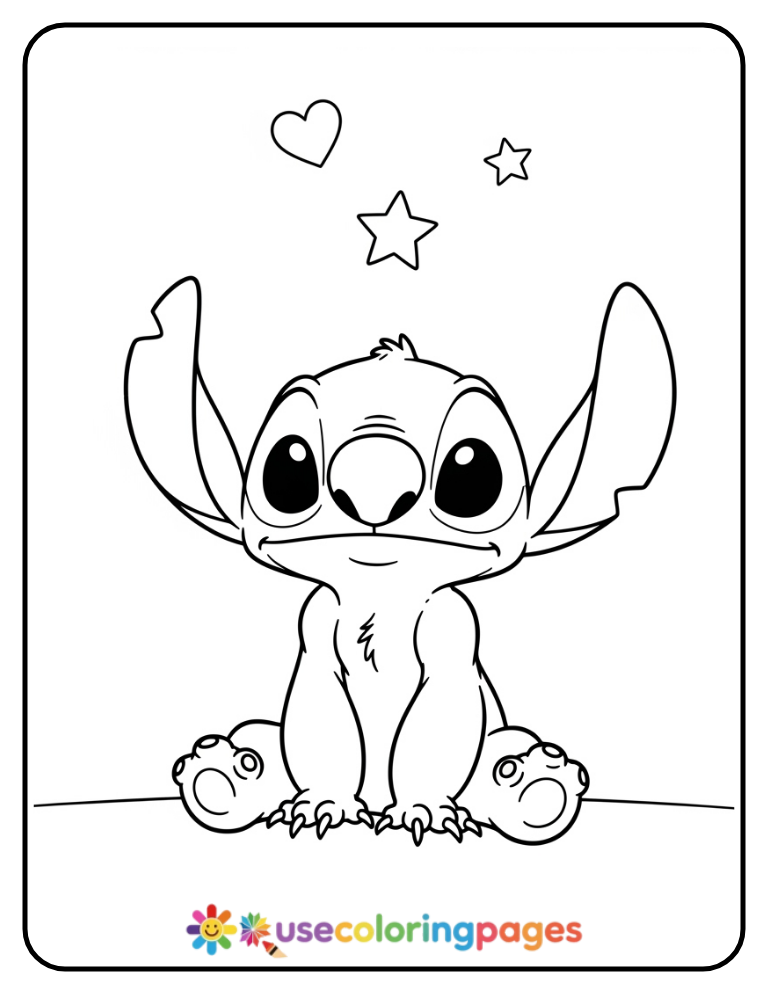 Easy Sitting Stitch Coloring Page Printable