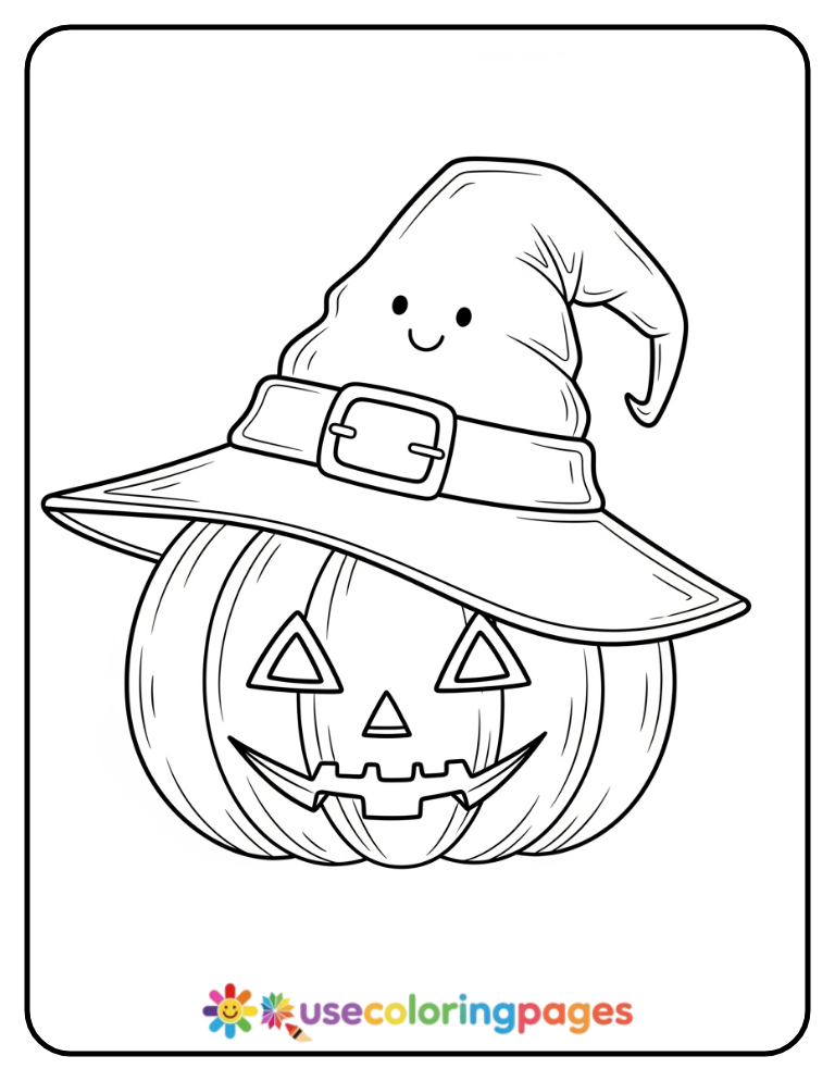 _Little Witch Hat Coloring Page Printable