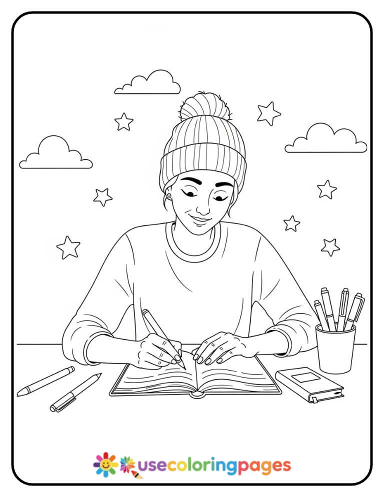 Mindful Journaling Coloring Page Printable