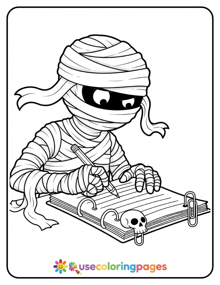 _Mummy Highlighting Text Coloring Page