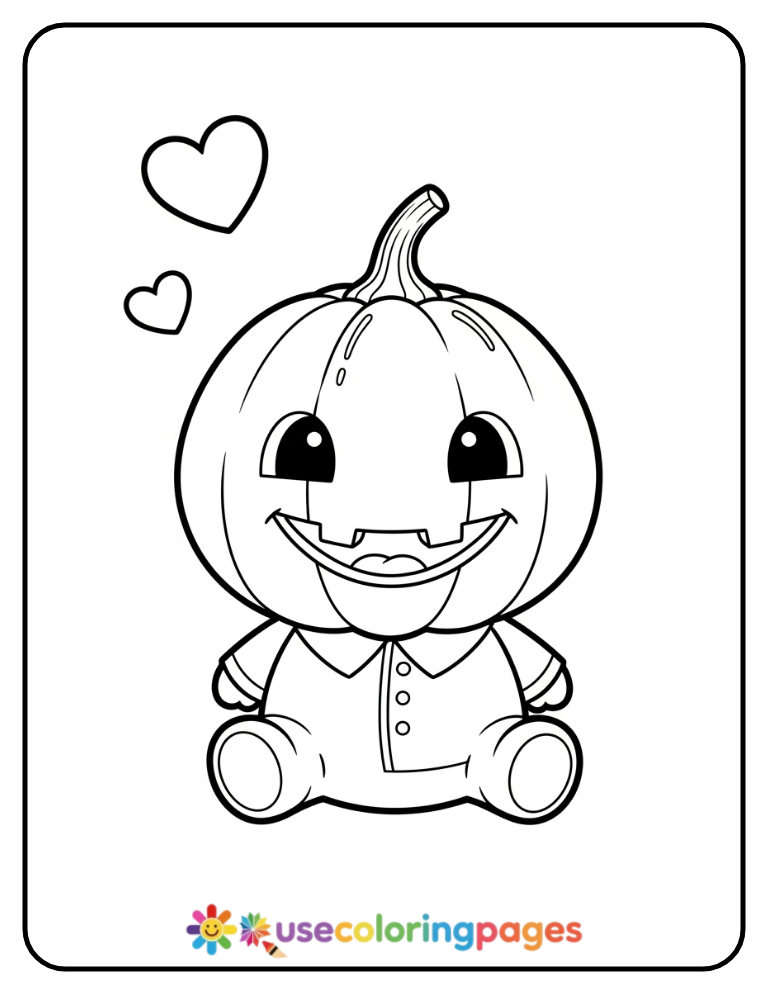 Tiny Pumpkin Smile Coloring Page Printable